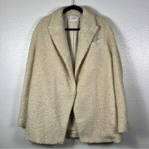 Vince Cream Teddy Faux Fur Jacket Coat for Women Size XL
